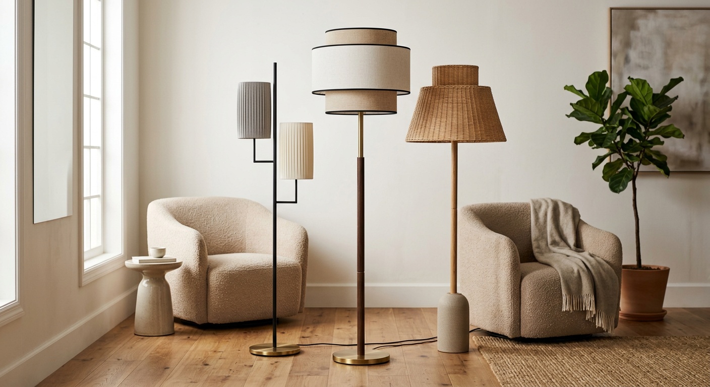 Layered living room lighting