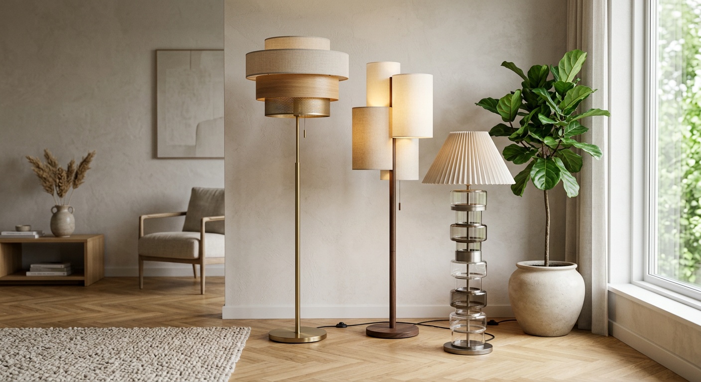 Layered living room lighting